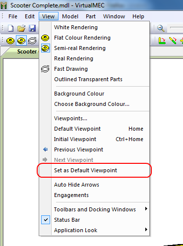Quick set as default viewpoint