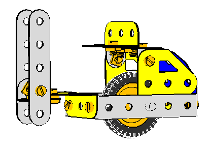 The steering column in vertical position